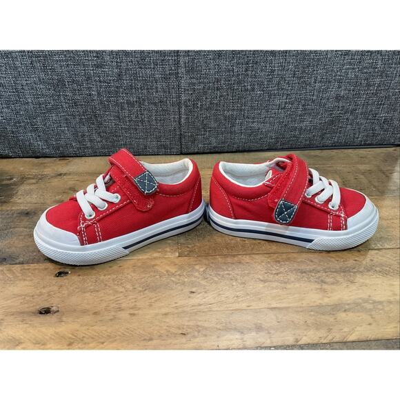 Footmate Jordan Red Size 4 Toddler Canvas Hook and Loop - Ships Free - Picture 2 of 6